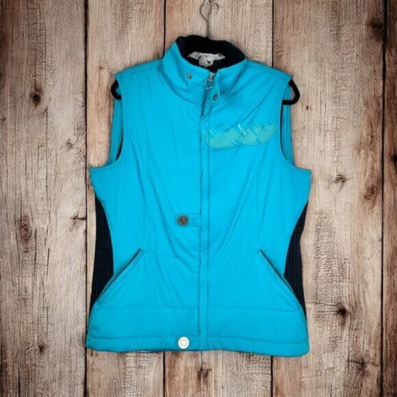 Pearl Izumi Women's Blue Full Zip Snap Biking Puffer Style Vest Size XL - Picture 1 of 10